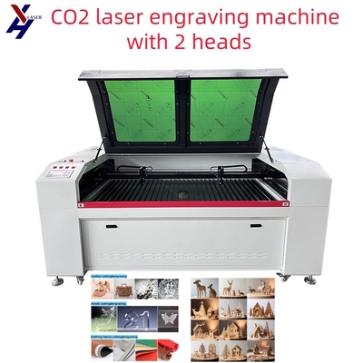 Alta precisione 2 teste CO2 CNC Acrilico PVC Laser Cutting Engraving Engraver Machine