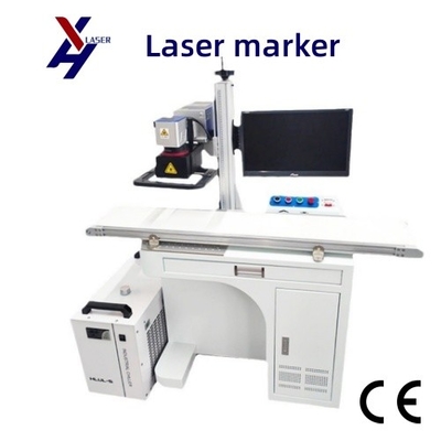 20W 30W 50W 100W Automatic Cabinet Fiber Laser Marking Engraving Machine con nastro trasportatore